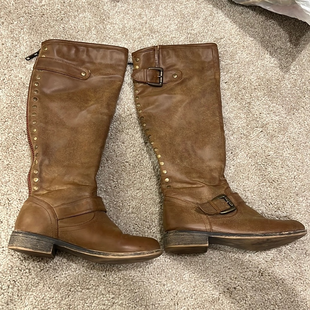 Brown tall boots